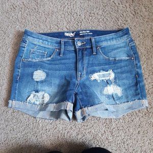 Mossimo Distressed Mid Rise Jean Shorts